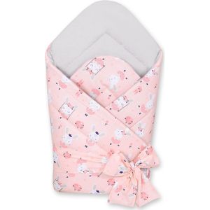 Dubbelzijdig babynestje met strik - ballerina's roze/poederroze
