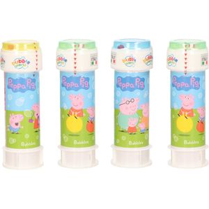 6x Peppa Pig bellenblaas flesjes met spelletje 60 ml voor kinderen - Uitdeelspeelgoed - Grabbelton speelgoed