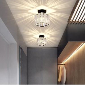 Kristallen Gangpad Lamp - Zwart - Plafondlamp- Moderne Lamp - Plafondverlichting Slaapkamer - Woondecoratie - Plafoniere