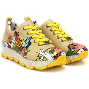 GOBY – Colorful Cats Sneakers – Handmade & Vegan – Speels & Comfortabel – Maat 40