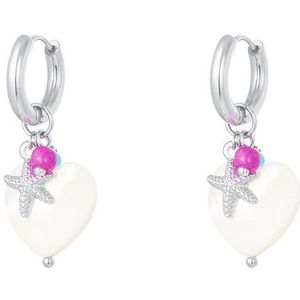 Sea star earrings - Beach collection Silver Stainless Steel - Yehwang - Oorbellen - Stainless Steel (verkleurt niet!) - Zilver - 3,90 x 1,60 cm