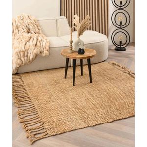 Jute vloerkleed vierkant - Chunky naturel 250x250 cm