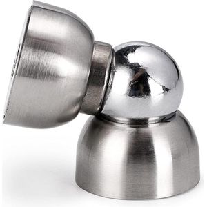 Set van 2 roestvrijstalen deurhouders mini magnetische deurstoppers wandmontage roestvrijstalen deurstopper (zilver)