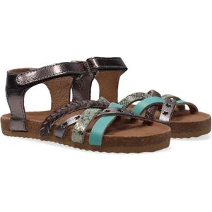 Ton & Ton Meisjes Platte sandalen - Pl_omo08 - Zilver - Leer - - Maat 27
