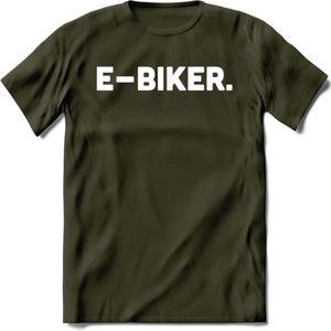 E-bike Fiets T-Shirt | Wielrennen | Mountainbike | MTB | Kleding - Leger Groen - M