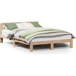 vidaXL - Bedframe - zonder - matras - massief - grenenhout - 140x200 - cm