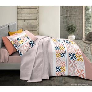 Univers Décor - Pack complet Bluberry housse de couette pour lit 140 x 190 cm 100% coton / 57 fils/cm²