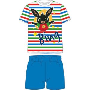 Bing Bunny shortama/pyjama gestreept katoen blauw maat 116