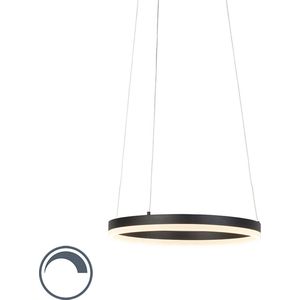 Paul Neuhaus anello - Moderne LED Dimbare Hanglamp met Dimmer - 1 lichts - Ø 400 mm - Zwart - Woonkamer | Slaapkamer | Keuken
