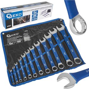 GEKO Stevige ringsleutelset - AntiSlip grip - 12-delig - 6-32 mm