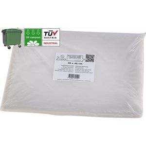 Ziva vacuümzakken met reliëf 30x40cm - geschikt voor groene container - OK Compost Industrial (EN 13432) - extra sterk 113 µm dik - geschikt voor sous-vide, vriezer en magnetron