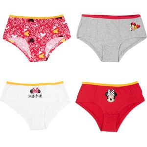4 Pack Meisjes slips - Minnie Mouse - Mix- Maat 122/128