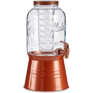 Vivalto Drankdispenser/limonadetap op voet - koper - glas - 3.8 liter - tapkraantje