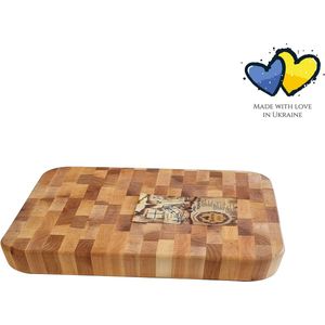 MAYSTERNYA Houten Snijplank Rechthoekig - 32,5 x 36,5 x 4,5 cm - Horeca Kwaliteit - Hakblok Hout - Dikke Snijplank - Cadeau - Snijpanken - Keuken - Cadeau voor Koks - Onderhoudsvriendelijk - Thuiskeuken - Bruin
