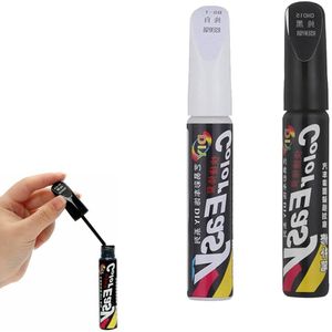 Titel: Lakstift voor auto reparatie - zwart + wit, 2 stuks