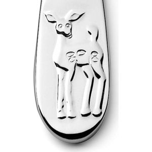 Riokem ® Kinderbestekset van 4, bosdieren, roestvrij staal, zilver, 15,5 x 21,5 x 2,5 cm