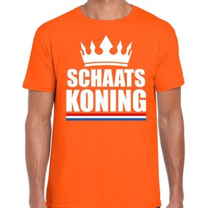 Oranje schaats koning shirt met kroon heren - Sport / hobby kleding XXL