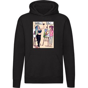 Social media likes Hoodie - schilderij - kunst - drol - chick - vrouw - grappig - unisex - trui - sweater - capuchon