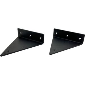 Maison DAM - 2x Plankdrager driehoek - Wandsteun - voor een plank van 15 tot 25cm – Mat zwart gepoedercoat - incl. bevestigingsmateriaal + schroefbit