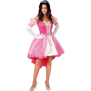 Magic By Freddy's - Koning Prins & Adel Kostuum - Lieftallige Prinses Roze Wolk Jurk Vrouw - Roze, Wit / Beige - Large - Carnavalskleding - Verkleedkleding