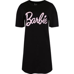 Barbie - Damesnachthemd, Zwart, Katoen, met Korte Mouwen / XXS