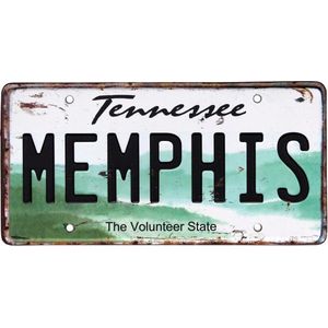 Signs-USA - Souvenir kentekenplaat nummerbord Amerika - verweerd - 30,5 x 15,3 cm - Memphis - Tennessee