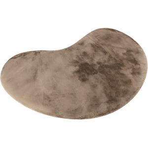Lalee Heaven - organische vorm Vloerkleed - Tapijt – Karpet - Hoogpolig - Superzacht - Fluffy - niervorm- organic- rabbit 160x230 cm taupe