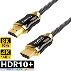 Qnected® HDMI 2.1 kabel 1,5 meter | Ultra High Speed | 4K 120Hz & 144Hz, 8K 60Hz Ultra HD | 48 Gbps | PS5, Xbox Series X & S | Charcoal Black