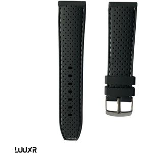 Luuxr strap black rubber white stitch 22mm luruwh220001