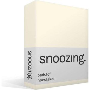 Snoozing - Badstof - Hoeslaken - Tweepersoons - 120/130/140x200 cm - Ivoor