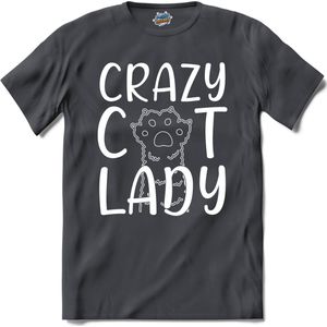 Crazy Cat Lady | Katten - Kat - Cats - T-Shirt - Unisex - Mouse Grey - Maat L