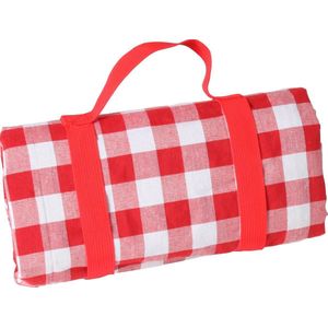 Picknickkleed Rood Wit Geblokt - extra groot formaat - waterbestendige onderkant