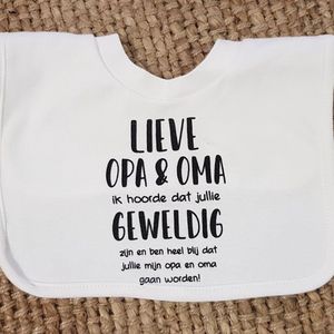 Set van 2 Baby slabbetje cadeau tekst zwangerschap bekendmaking aankondiging voor de liefste aanstaande opa en oma| Geboorte Cadeau Ik hoorde dat je geweldig bent en ben heel blij dat jij mijn gaat worden! jullie worden  zwangerschapsaankondiging