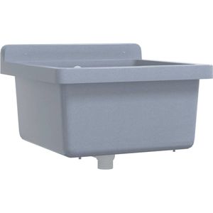 The Living Store Wasbak wandgemonteerd 40x40x24 cm hars grijs - Wasbak - Buitengoed - Tuingereedschap - Badkamermeubilair - Grijze Wasbak