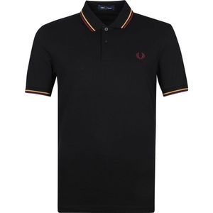 Fred Perry - Polo M3600 Zwart Paars - Slim-fit - Heren Poloshirt Maat S