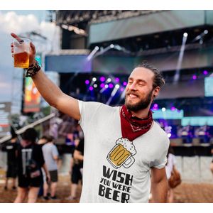 Shirt - Wish you were beer - Wurban Wear | Grappig shirt | Bier | Unisex tshirt | Drankspel | Klok | Wit & Zwart