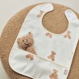 Jollein - Slab Waterproof (Teddy Bear) - Polyester - Polyurethaan - Slabbetjes Baby - 2 Stuks - 40 cm