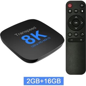 Transpeed Android 13 TV Box ATV Dual Wifi met TV Apps 8K Video BT5.0 + RK3528 4K 3D Voice Media Player Set Top Box