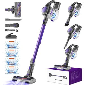Steelstofzuiger-25000 Pa- 300W Steelstofzuiger Draadloos-2200 mAh Accu - 50 Minuten - 1,3 L Stofbak - voor Tapijten en Harde Vloere