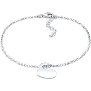 Elli Dames Armband Dames Hart Liefde Uitgesneden in 925 Sterling Zilver Rose Verguld