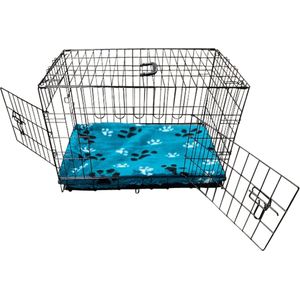 Benchkussen Benchmat Teddy Turquoise Voetprint - Maat 4 - 90 x 55 CM