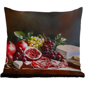 Sierkussen Buiten - Borrelplank - Stilleven - Vintage - 60x60 cm - Weerbestendig