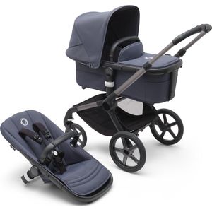 Bugaboo Fox 5 - Kinderwagen met Verende Wielen, Inklapbaar en Sturen met één hand, Grijs/Stormy Blue