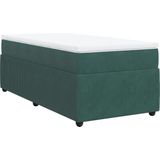 vidaXL - Boxspring - met - matras - fluweel - donkergroenx190 - cm