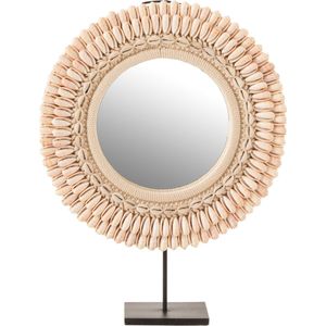 J-Line spiegel Op Voet Mona Schelpen Licht Rose Large