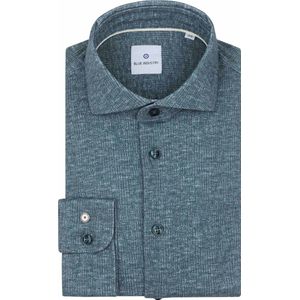 Blue Industry - Overhemd Print Petrol Groen - Heren - Maat 43 - Slim-fit