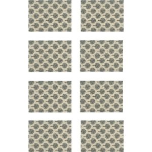 Krumble Placemat - Boom patroon - Set van 8 - Placemats - Borden onderlegger - Tafelbeschermer - Tafelaccessoires - Rechthoek - Katoen - Beige met antraciet - 30 x 40 cm