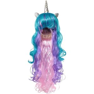 Unicorn pruik Eenhoorn pruik meisje kinderen prinsessen verkleedkleding