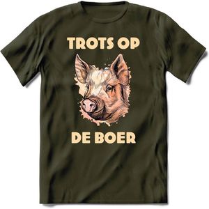 T-Shirt Knaller T-Shirt|Trots op de boer / Boerenprotest / Steun de boer|Heren / Dames Kleding shirt Varken|Kleur Groen|Maat XXL