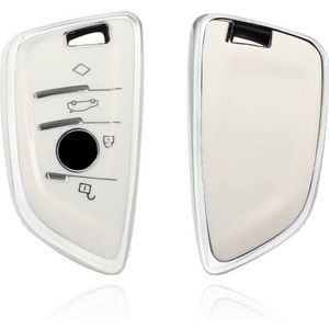 Autosleutel hoesje - TPU Sleutelhoesje - Sleutelcover - Autosleutelhoes - Geschikt voor BMW - wit - B4a - BMW 1- serie, BMW 2- serie, BMW 3- serie, BMW 4- serie, BMW 5- serie, BMW 6- serie, BMW 7- serie, BMW 8- serie BMW X1, BMW X2, BMW X3, BMW X4,
